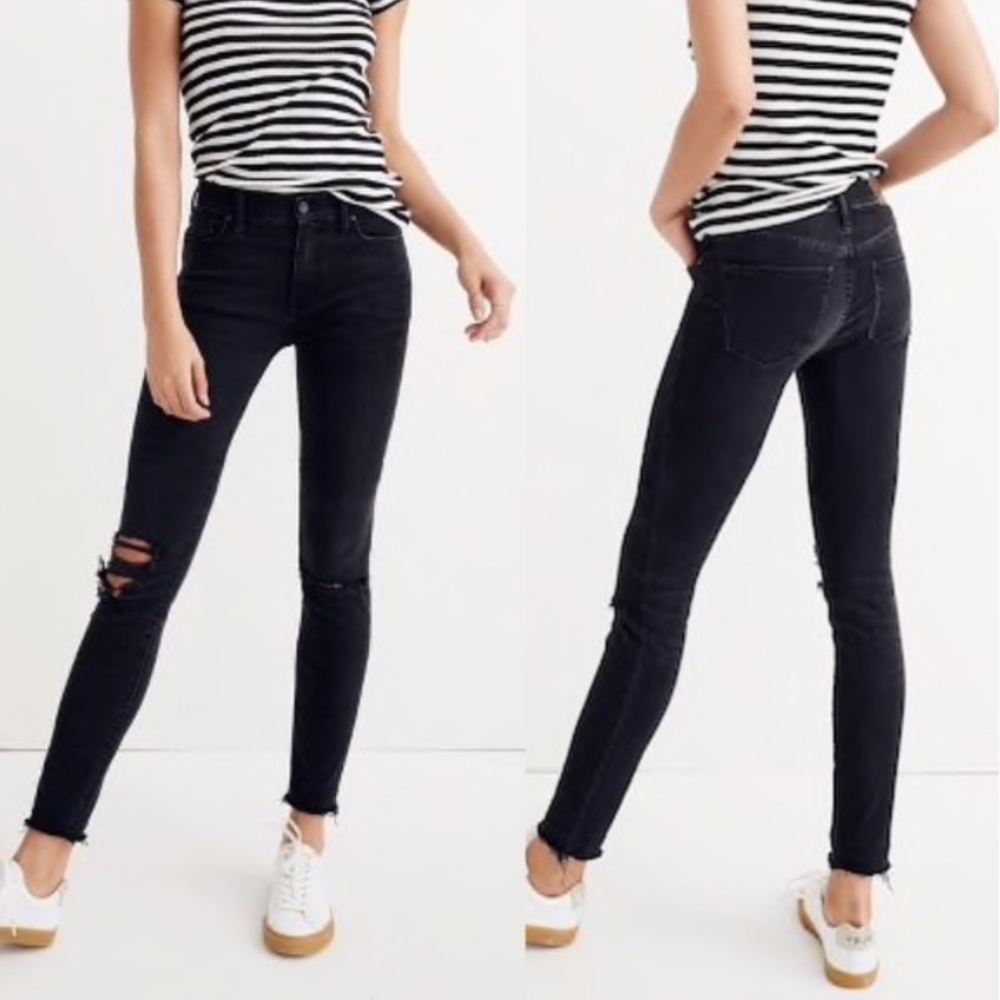 Madewell High Riser Skinny Jeans Black Sea